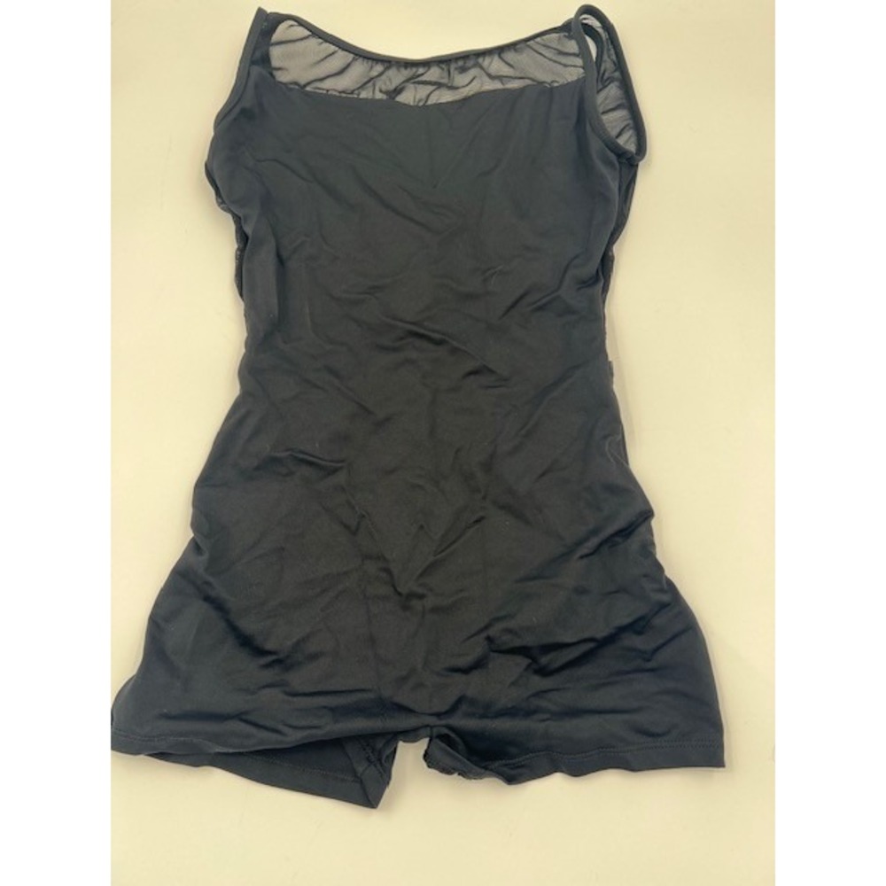 VTG Natalie Dancewear Black Mesh Tank Biketard Unitard Spandex Leotard Small USA